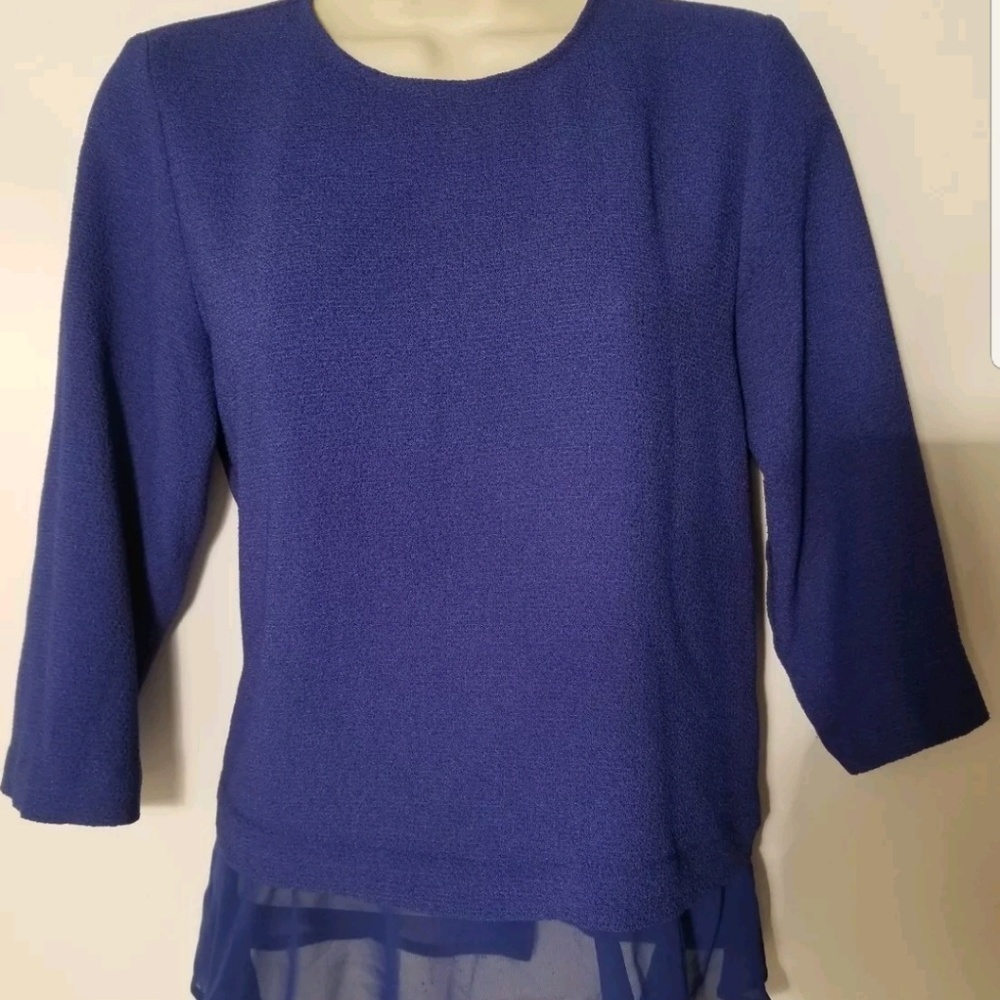 Zara basic royal blue career blouse small